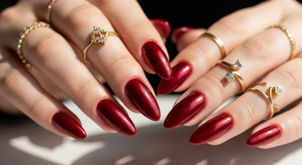 Trending Red Nail Designs for Summer 2025: Bold, Bright & Beautiful 4 Red jelly nails with translucent stained-glass effect — trendy summer manicure.