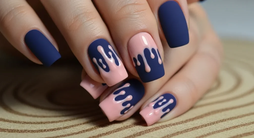 August Nails 2025: Stunning Late-Summer Looks to Try Now 7 Textured matte nails with glossy accents—a dramatic, artistic trend for late summer.