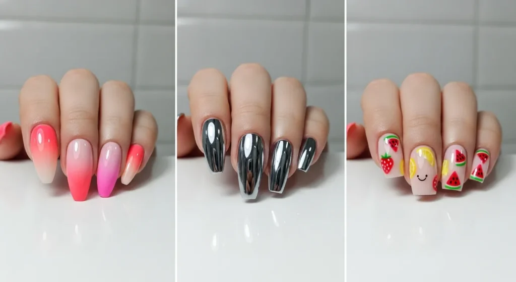 Bright Summer Nails 2025: Vibrant Designs to Heat Up Your Look 12 Bright summer nail designs for different nail shapes—almond, coffin, and short.
