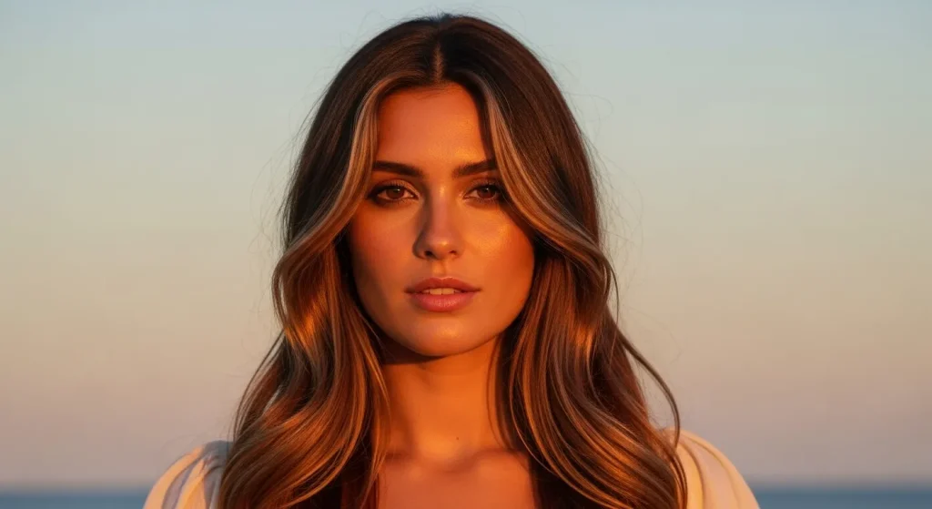 Best Hairstyles for Round Faces in 2025: Flattering & Fabulous 2 Long layered hairstyle with caramel highlights for round faces.