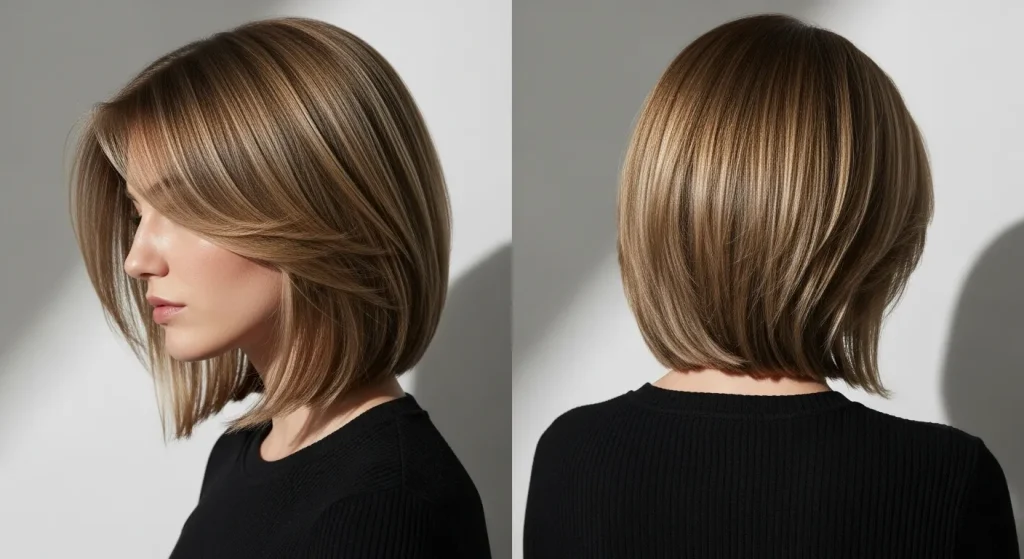 Top Hairstyles for Thin Hair That Add Volume and Style 11 Angled lob hairstyle with hidden layers to add fullness to thin strands.