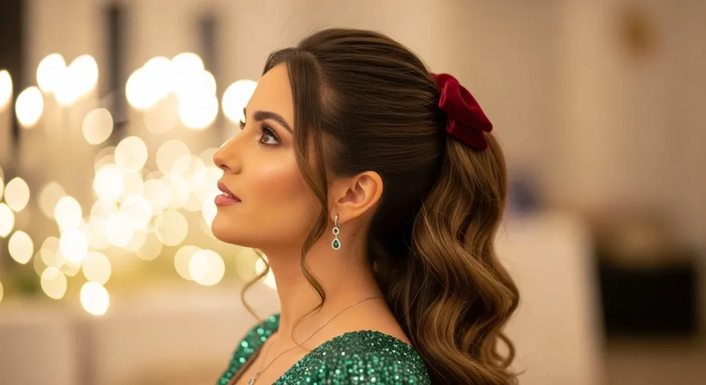Hot Hairstyles for Long Hair in 2025 You’ll Want to Copy 13 Polished half-up, half-down hairstyle for long hair with velvet ribbon in 2025.