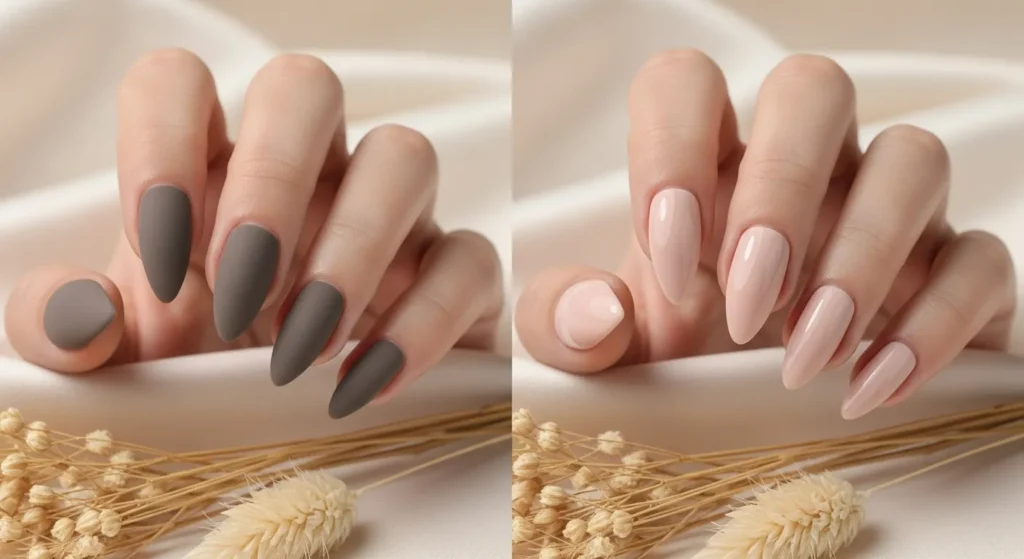 The Best Short Stiletto Nail Designs You’ll Love in 2025 2 Classic Nude Short Stilettos